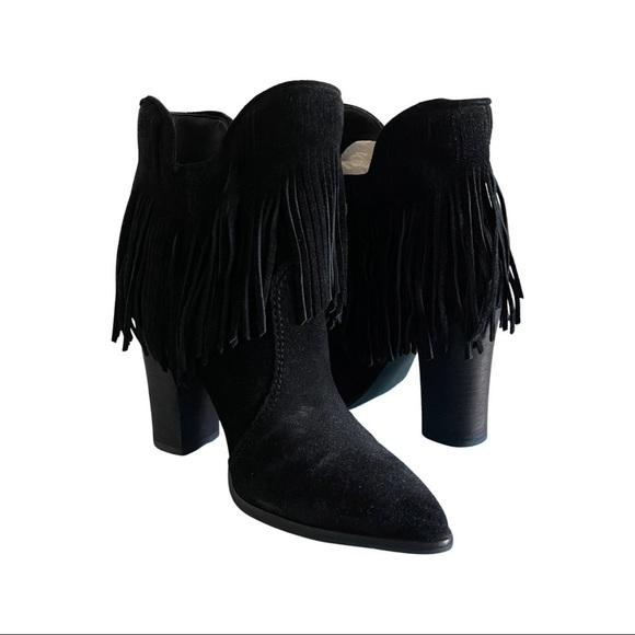 Antonio Melani Suede Fringe Booties - Picture 5 of 8